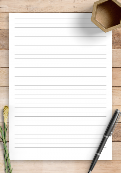 Download Lined Paper Template - Narrow Ruled 1/4 inch
