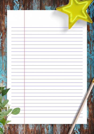 Download Lined Paper Template - Narrow Ruled 6.35mm blue