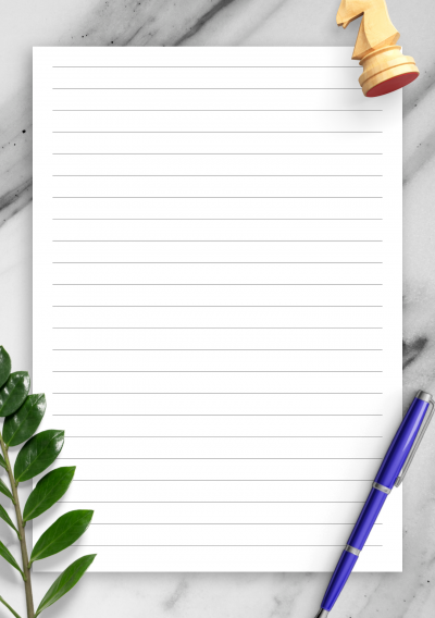 Download Lined Paper Template - Wide Ruled 8.7mm