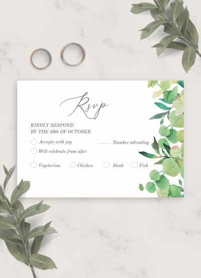 Download Lush Greenery Wedding RSVP Card