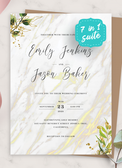 Download Marble Elegant Wedding Invitation Suite