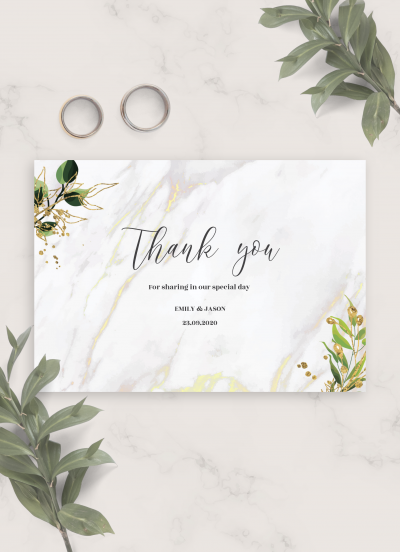 Download Marble Elegant Wedding Thank You Card