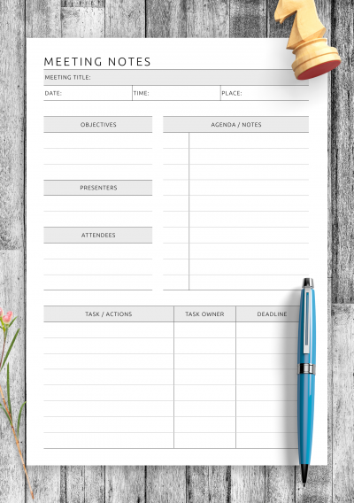 Download Meeting Agenda and Notes Template
