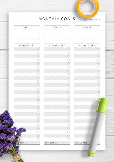 Download Minimal Monthly Goal Tracker