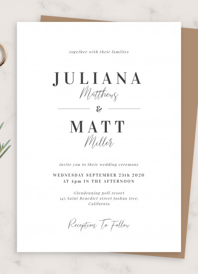 Download Minimalist Formal Wedding Invitation
