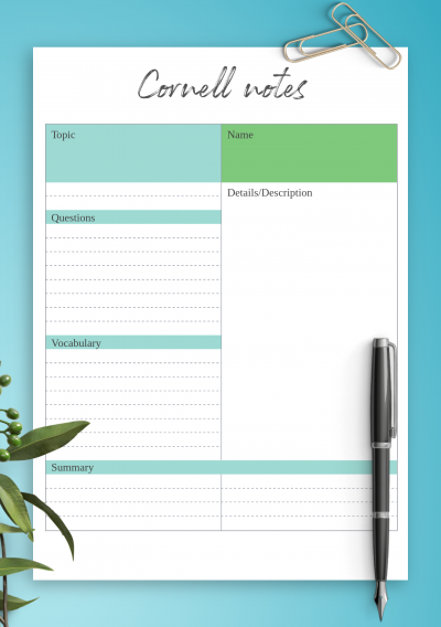 Download Modern Cornell Notes Template