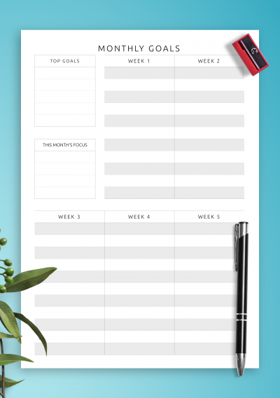 Download Monthly Goal Setting Template