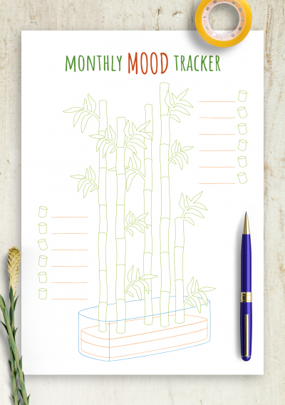 Download Monthly Mood Tracker Template - Bamboo Tree