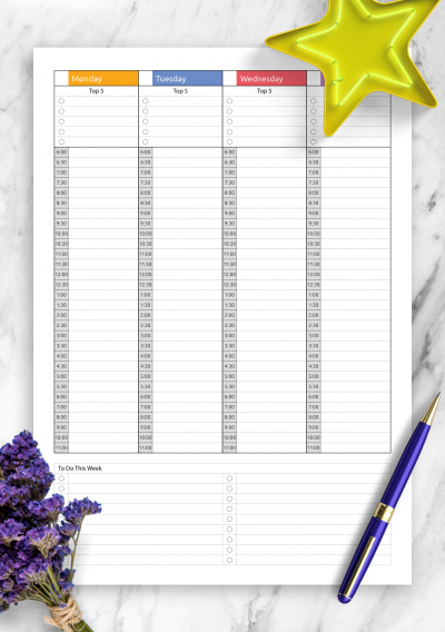 Download Multicolored weekly planner with todo list