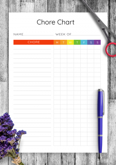 Download Personal Chore Chart Template