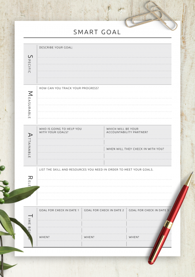 Download Personal SMART Goal Template