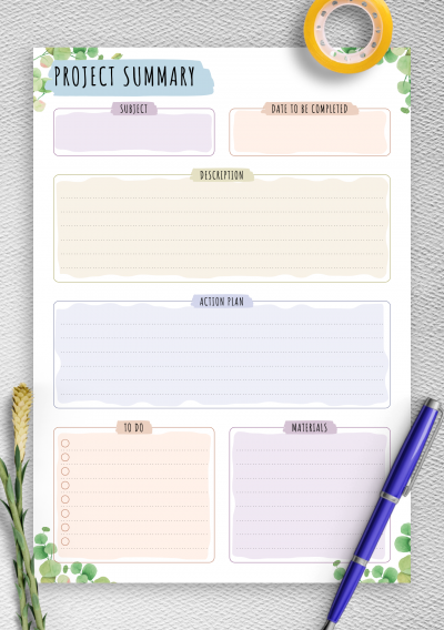 Download Project Planning - Floral Style