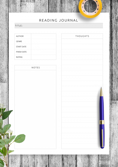 Download Reading Journal Template - Minimalist Style