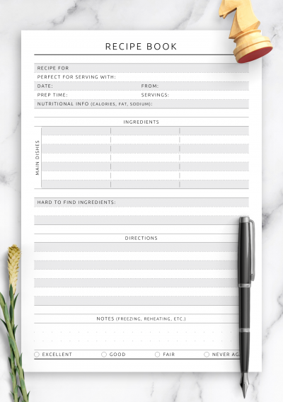Download Recipe Book Template Detailed - Original Style