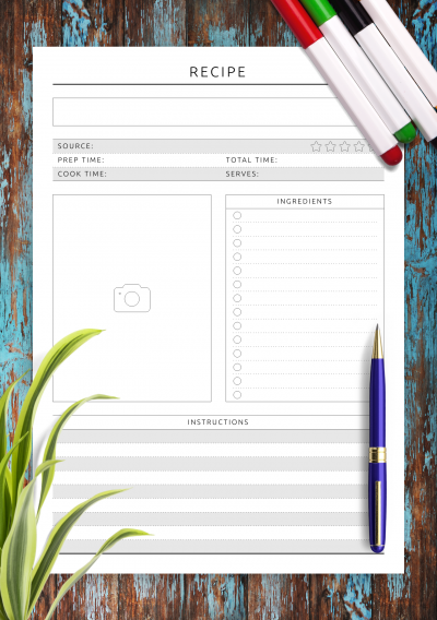 Download Recipe Page Template