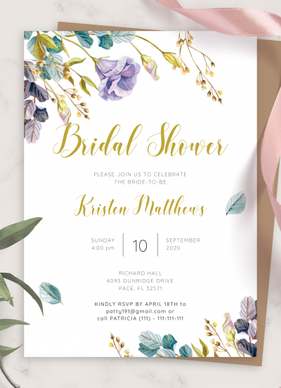 Download Rustic Bloom Bridal Shower Invitation