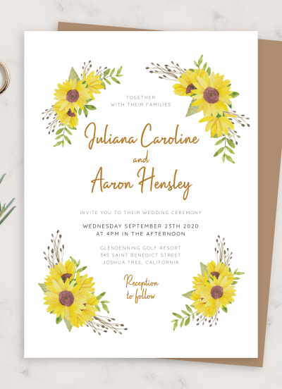 Download Rustic Sunflower Wedding Invitation