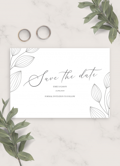 Download Simple Floral Wedding Save The Date Card