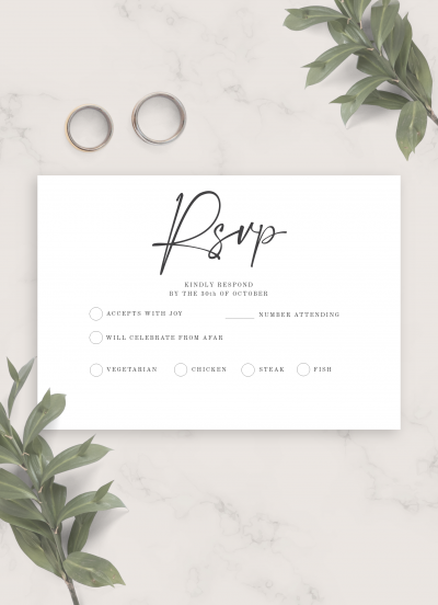 Download Simple Minimalist Wedding RSVP Card