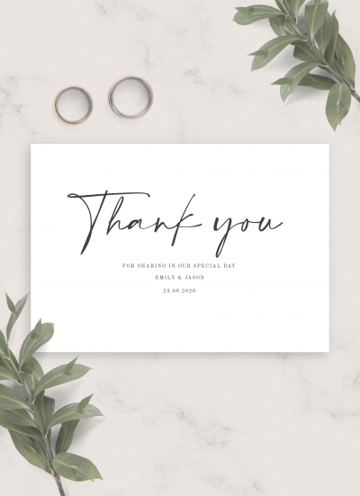 Download Simple Minimalist Wedding Thank You Card