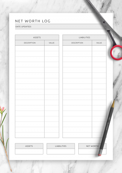 Download Simple Net Worth Log Template