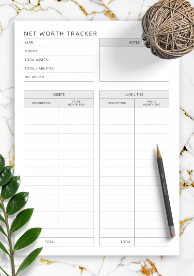 Download Detailed Net Worth Tracker Template