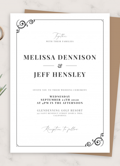 Download Simple Vintage Wedding Invitation