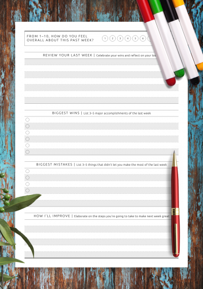Download Simple Weekly Goal Review Template