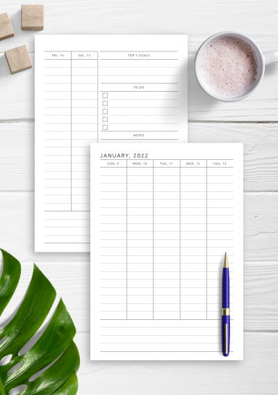 Download Simple Weekly Planner with Notes, To-Do, Goals, Wins Template