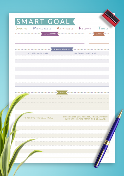 Download SMART Goal Template - Casual Style