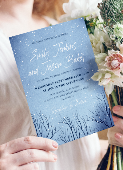 Download Snowfall Winter Wedding Invitation