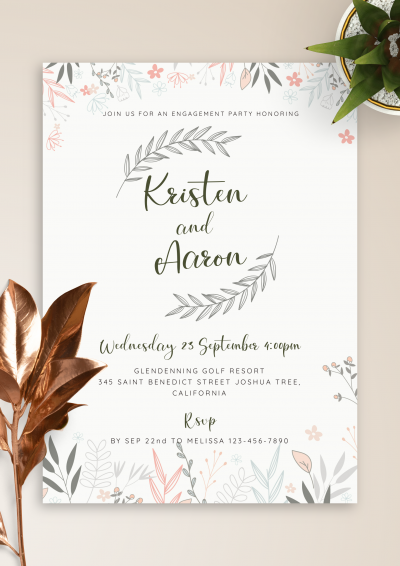 Download Soft Floral Engagement Party Invitation