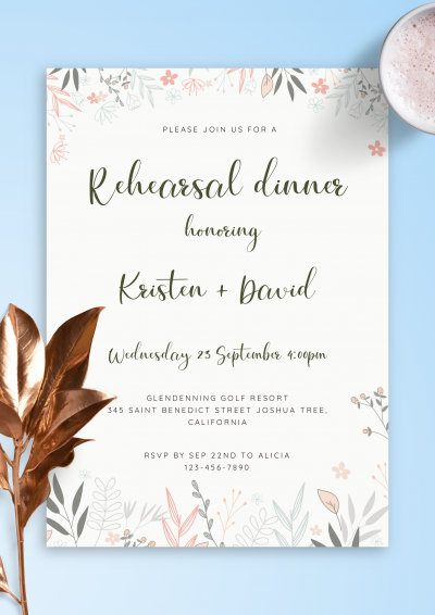 Download Soft Floral Rehearsal Dinner Invitation