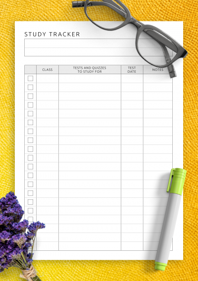 Download Study Tracker Template