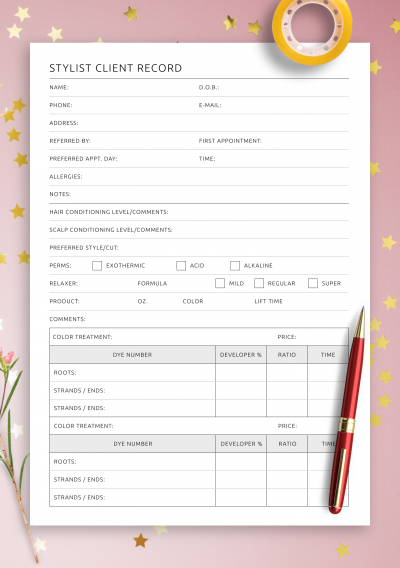 Download Stylist Client Record