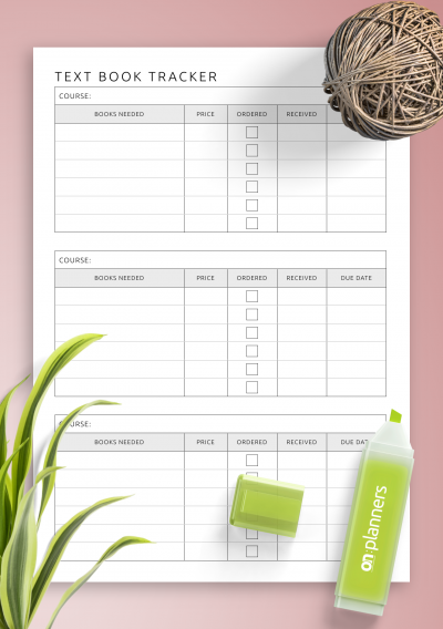 Download Text Book Tracker Template