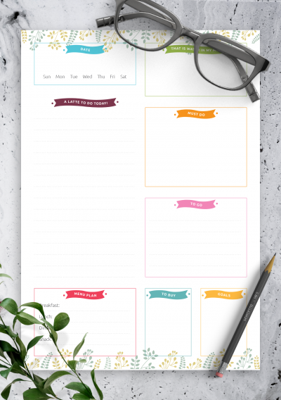 Download Undated Colorful Daily Planner