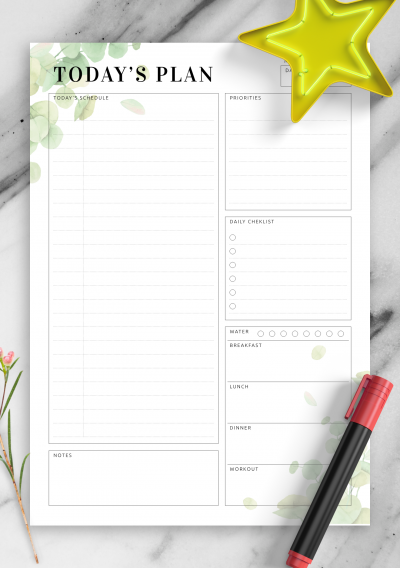 Download Undated Planner with Daily Checklist