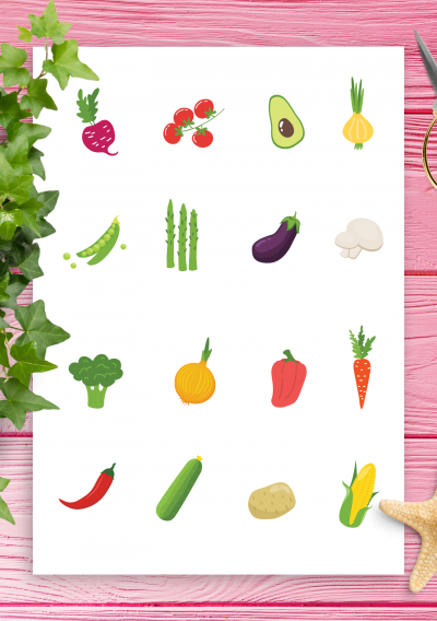 Download Cartoon Vegetables Sticker Pack