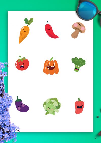 Download Cute Vegetables Sticker Pack