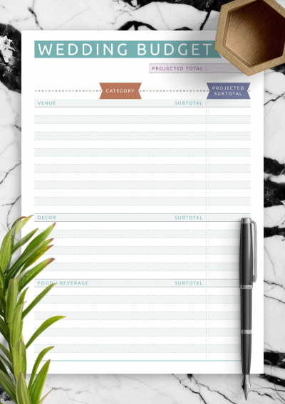 Download Wedding Budget Template - Casual