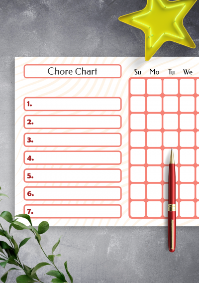 Download Weekly Chore Chart Template
