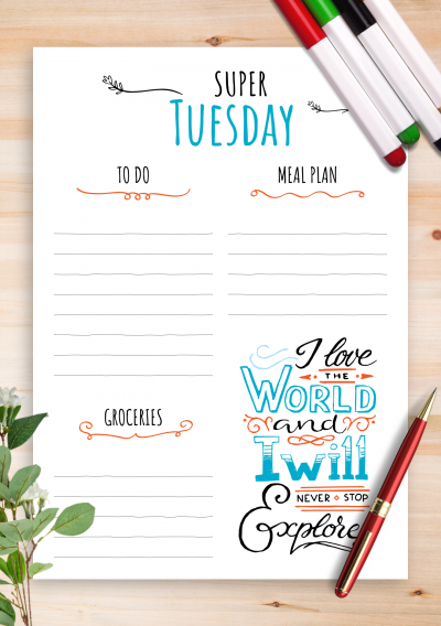 Download Weekly Planner with Goal Quotes