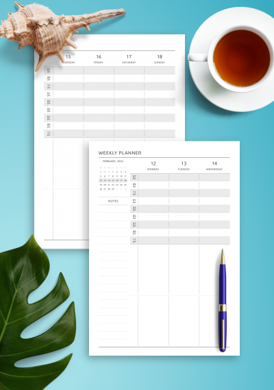 Download Weekly Planner Template with Notes