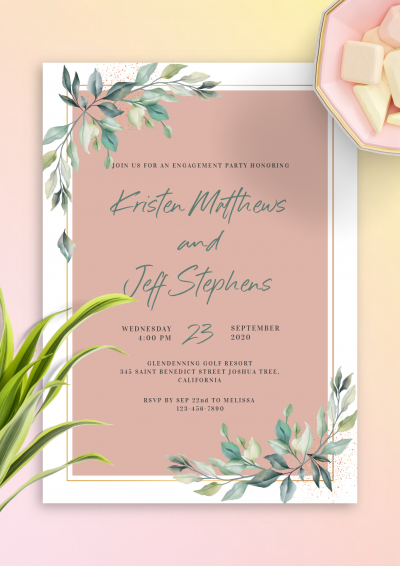 Download Willow Branch Engagement Party Invitation