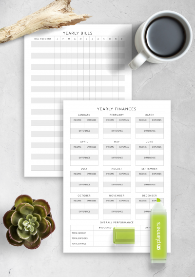 Download Yearly Finances and Bills Template