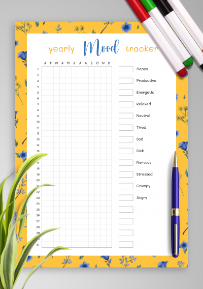 Download Yearly Mood Tracker Template