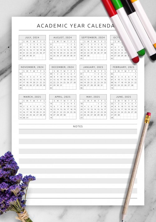 2024 Academic Year At-a-Glance Calendar