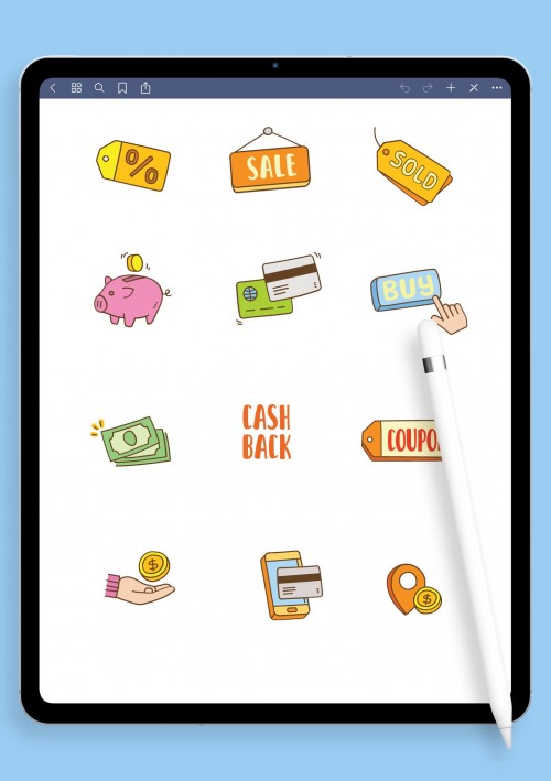 Cool Money and Finance Sticker Pack for iPad