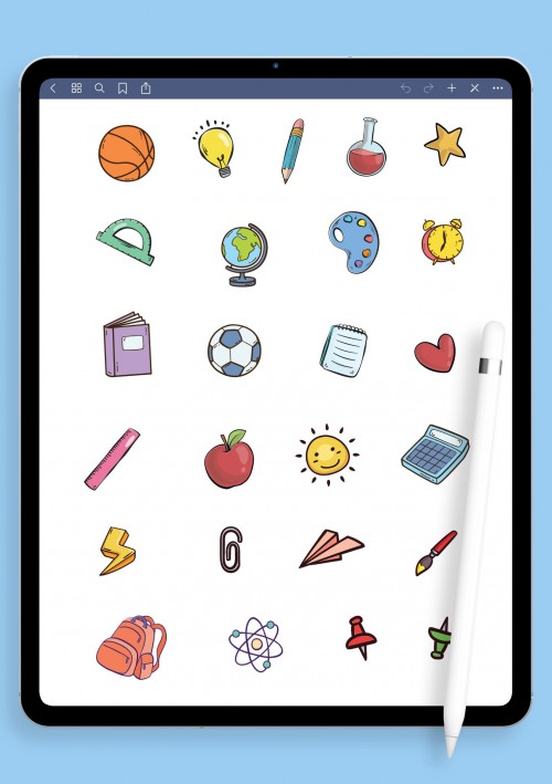Cool School Sticker Pack for iPad: GoodNotes, Notability, Samsung Notes